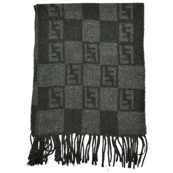 FENDI Zucca Print in Greys Logo Wool Wrap